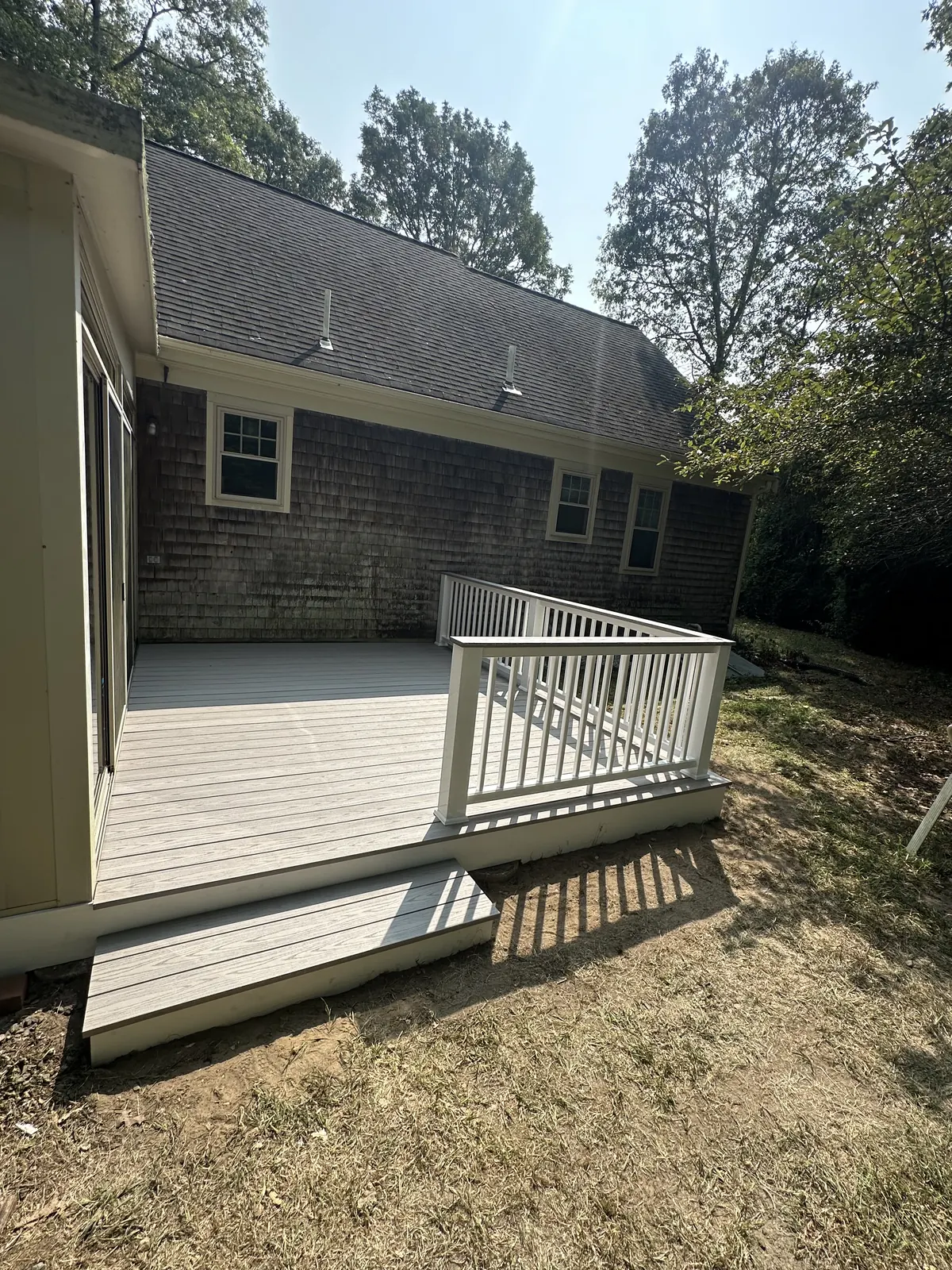 Backyard deck off the rear of the home