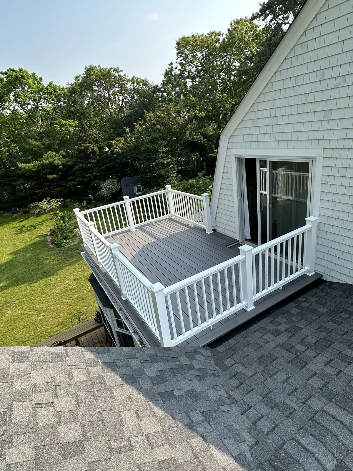 Deck and paver patio off the back door
