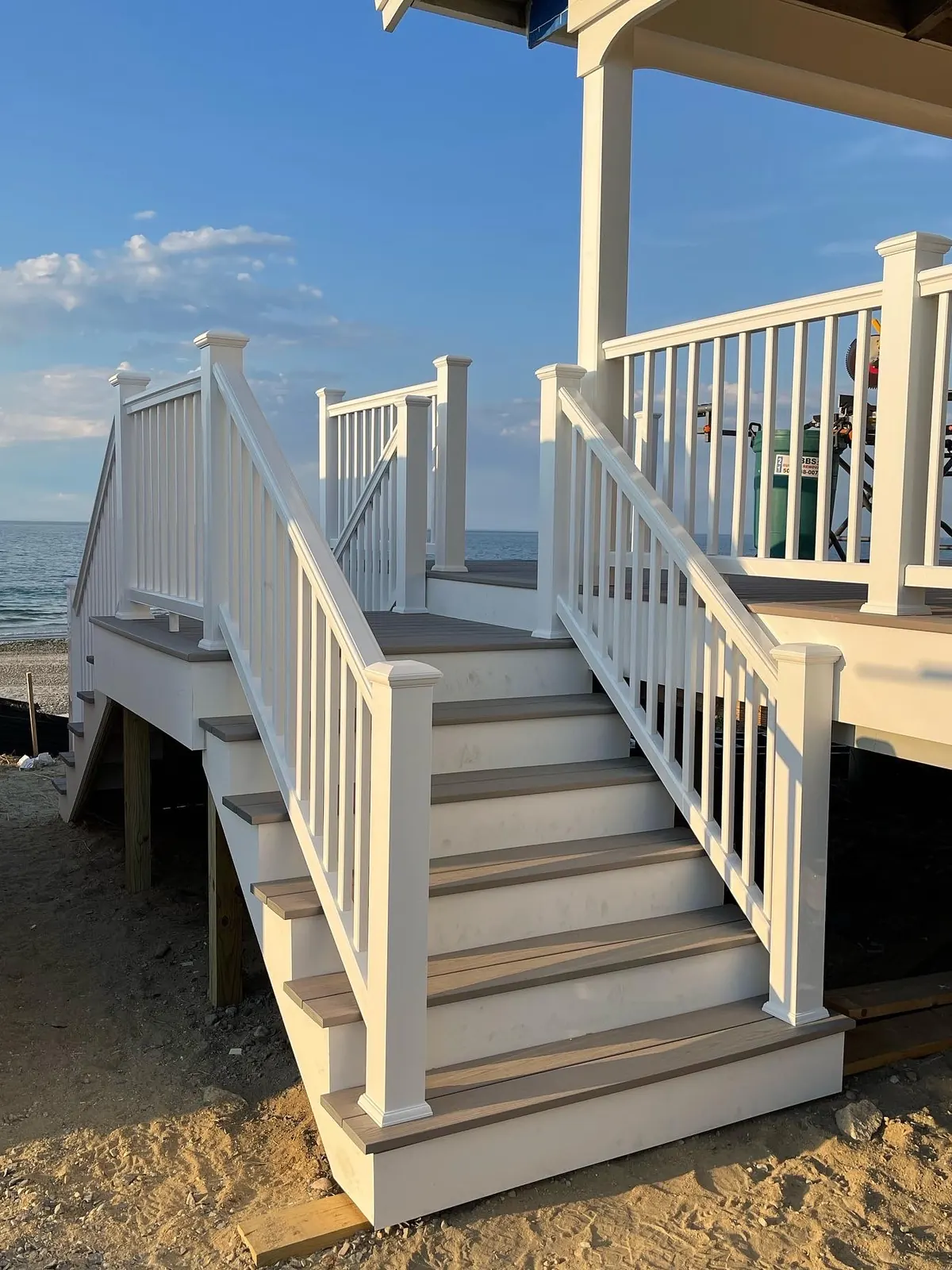 Porch stairs down to the beach